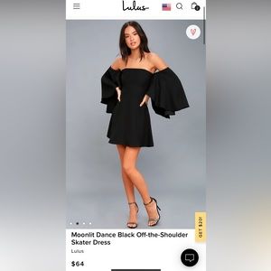 Lulus Black Off the Shoulder Dress, Size M
